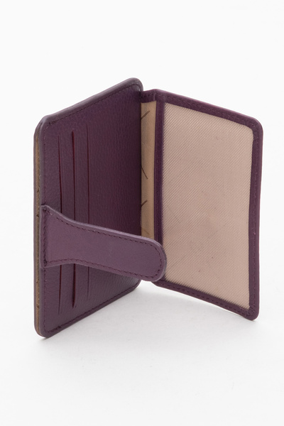 Grande Gd 539 Real Leather Card Holder Damson