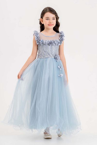 happyTekstil Girl's Tulle Evening Dress - Indigo