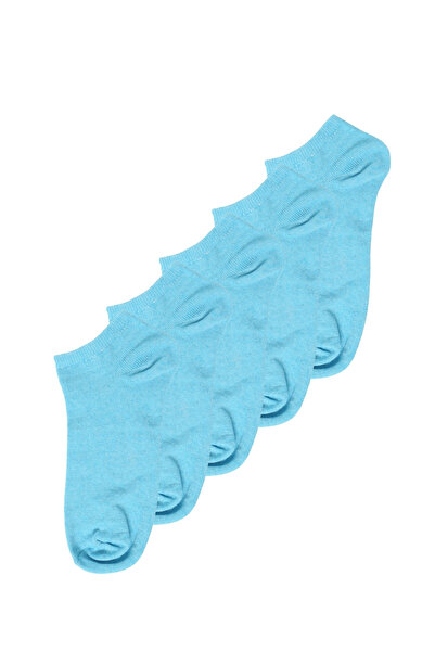 Socks Tunnel 5'li Unisex Düz Renkli Mavi Ekonomik Patik Çorap