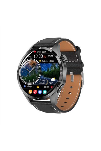 zyteq Smartwatch GT4 PRO+ Unisex, Apel BT, Sport, Ritm cardiac, Pedometer, iOS/Android, Negru