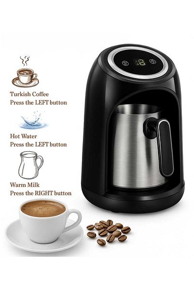 Generic 3 in 1 Turkish Coffee Maker – Electric Pot for Coffee, Milk & Water with Fast Heating & Safe Use