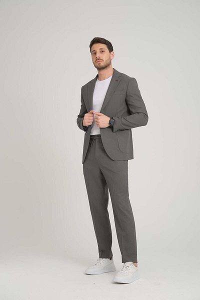 FASHİON PLAZA Summer Unlined Men's Suit Lycra Fabric Drawstring Pants