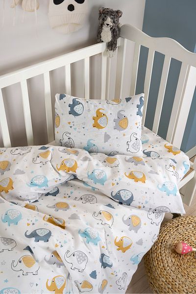 Comfort Home Baby Duvet Cover Set, Cotton, 100×150 Ranforce, Printed |   Soft Baby Bedding