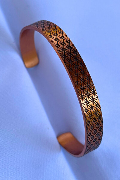 Begondio Unisex Copper Bracelet Made with Geometric Pattern Handcrafted