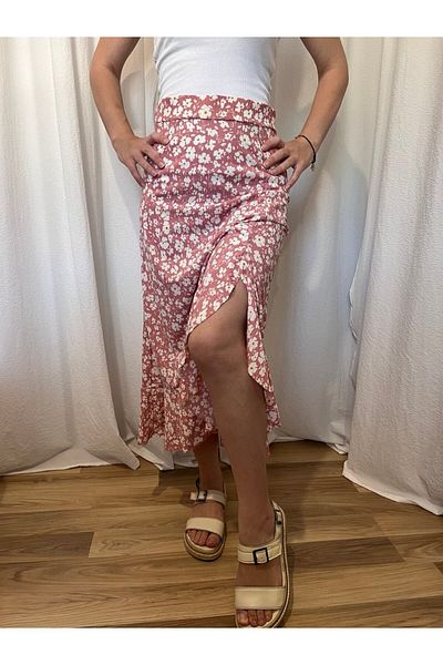 Moda Lounge Fusta Wrap cu fante sub genunchi