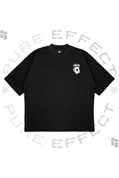 TRAGEDY Unisex Oversize Stussy Playing Card Printed Boxy Fit Thick Fabric T-S...