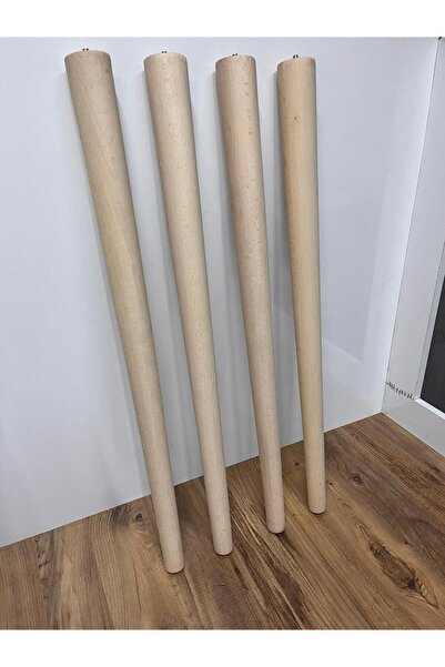 HAMADEX 49 cm Raw, Tapered Wooden Furniture Leg, Table Leg, Chair Leg, Coffee Table Leg 4 Pieces Apparatus