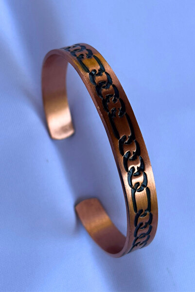 Begondio Unisex Copper Bracelet Made with Geometric Pattern Handcrafted
