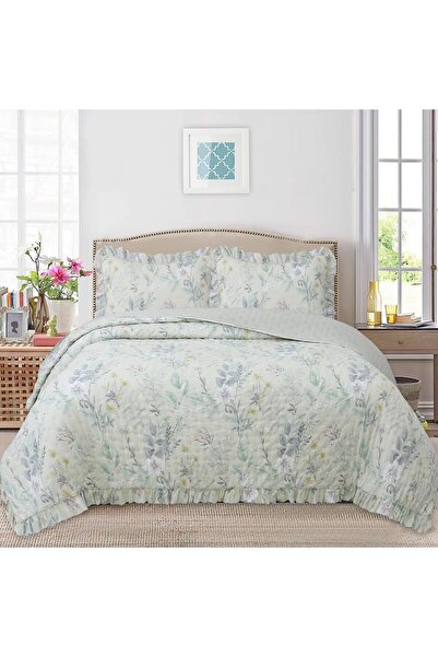 Bikaya Home Fırfırlı Desenli Çift Kişilik Yatak Örtüsü Seti - 240x260 cm