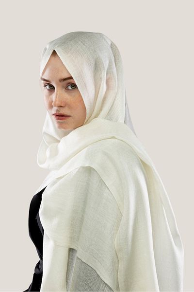 Kaşmir Mahin White Cashmere Shawl