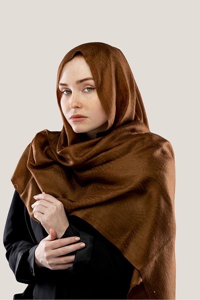 Kaşmir Sepi̇a Brown Cashmere Shawl