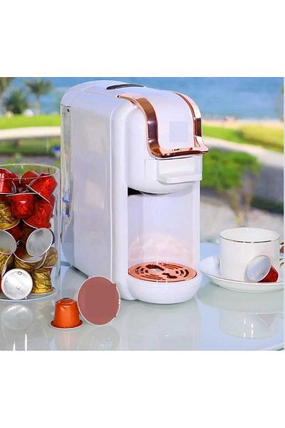 Generic 3 In 1 Capsule Coffee Machine White – 19 Bar Espresso Maker, Hot & Cold, Capsule Compatible, Compact