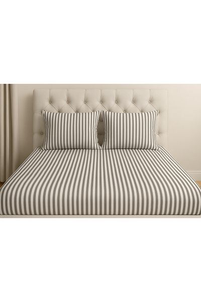 YANPA TİCARET Yanpa Trade Cotton Satin Double Bed Sheets Set .160/200 Fitted Sheet 2Pcs Pillowcase 50/70cm