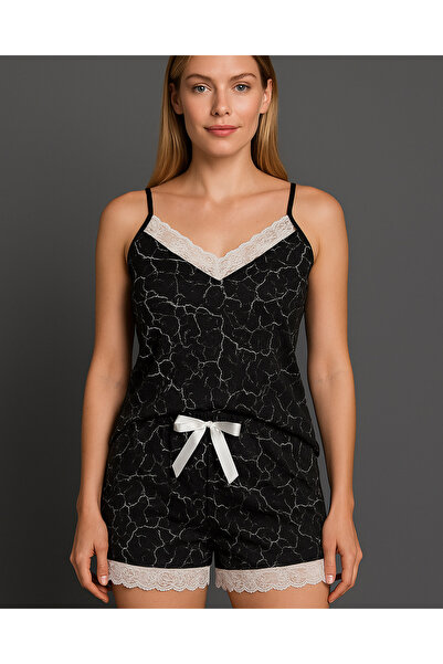 Lady Queen Σετ πιτζάμες με δαχτυλίδι βισκόζης σορτς