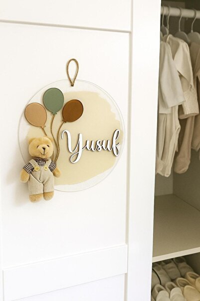 Bonika Balonlu Bubble Ayıcıklı Pleksi Bebek Kapı Süsü