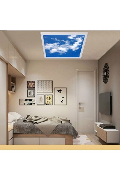 Gökyüzü Panel Modern Yeni Nesil 60x60 Ledli-tavan Avize-bulutlu Gökyüzü-54wat...