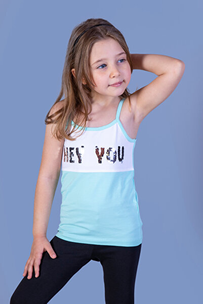 Toontoy Girl's Flip Sequin Hey You Printed Undershirt