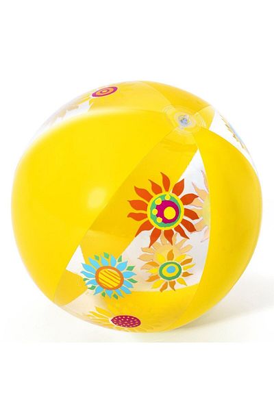 BESTWAY 51 cm Patterned Yellow Inflatable Sea and Pool Ball - Children's Garden Play Ball
