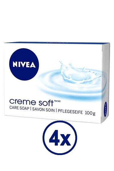 NIVEA صابون كريم سوفت كير 100 جرام 4 قطع