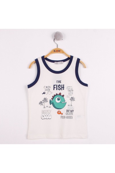 Toontoy Boy's Fish Printed Tank Top