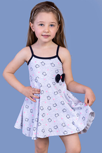 Toontoy Φόρεμα για κορίτσια με σχέδιο γάτας - Λεπτομέρεια με φιόγκο