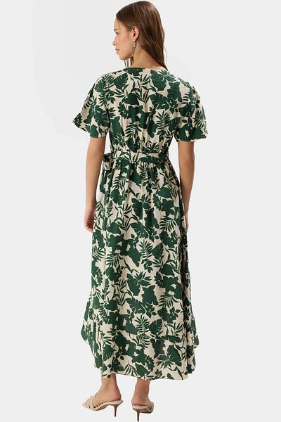PayBuy Shawl Patterned Midi Length Double Breasted Viscose Dress Summer Comfortable Casual Style Trendy Design and Stylish