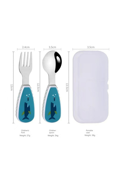 Choice Navy Blue 2pcs Toddler Utensils Cute Toddler Feeding Spoon And Fork Set Stainless Steel Innovative C