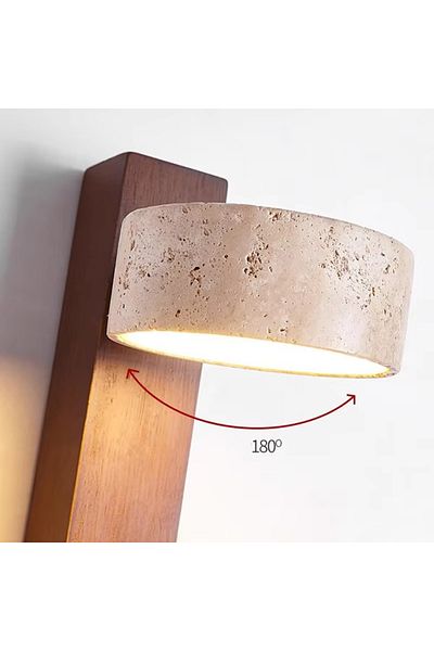 Choice Bedroom Headboard Wall Lamp With Pull Switch Rotatable Wabi-sabi Solid Wood Retro Light Fixture