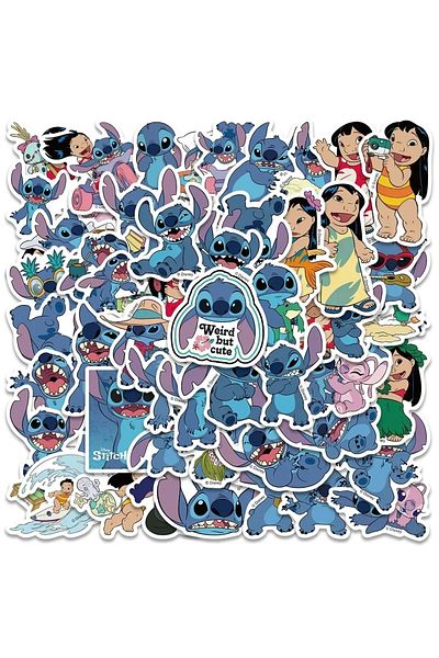 Miniso Dsn-017-51pcs Cute Cartoon Lilo & Stitch Stickers Disney Graffiti Decals For Diy Diary Laptop Luggag