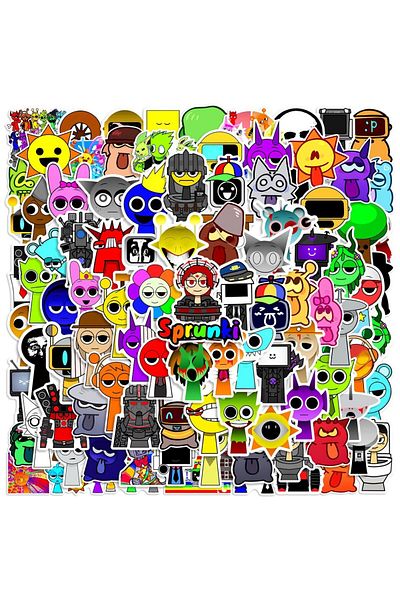 Choice 100pcs 100/50pcs Cartoon Game Incredibox Sprunki Graffiti Stickers For Helmet Bicycle Hand Account P