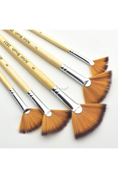 Choice مجموعة فرش الرسم على شكل مروحة من 5 قطع، 3/5/6/10 قطع، شعيرات نايلون ن...