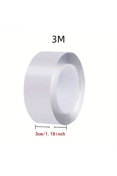 Choice 3m Long 1/3/5/10m Wide 3cm Super Strong Double Sided Adhesive Tape Reusable Waterproof Transparent N