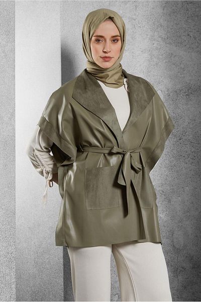 Alvina Sunny Leather Vest with Birds 45276