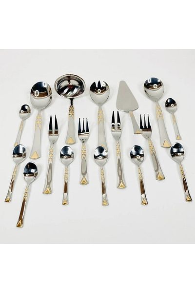 Chefline Imperial Gold Mocca Spoon, 6 Pcs Elegant Stainless Steel Spoons with Gold Finish