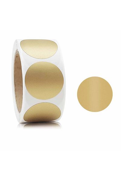 Choice Round - Gold 300pcs/roll Waterproof Coating Scratch Sticker 2.5cm/1.0inch Perfect For Promotion Lott