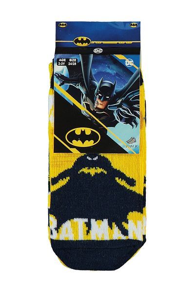 Batman Boy's Booties Socks 2-12 Years Yellow