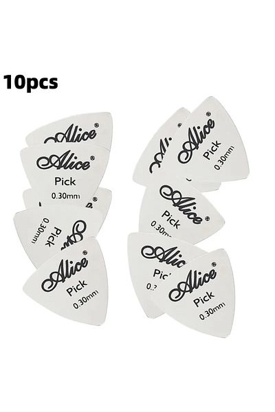 Choice Triangle 10 Pcs Alice 10pcs Metal Guitar Pick 0.3mm Thin Durable Silver Color Professional Bass Ukel
