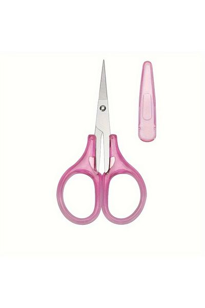 Choice Red 1pc Compact Precision Craft Scissors Sharp Stainless Steel Blades With Protective Cap, Tsa-appro