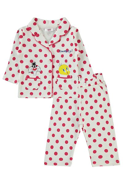 TWEETY 6-18 Months Baby Girl Pajama Set - Ecru