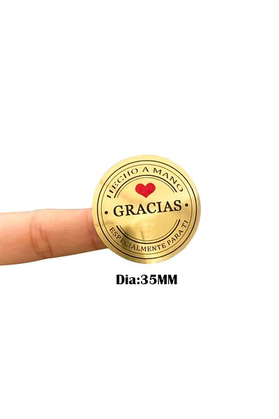 Choice Gold 100 Pcs/lot Gracias Scrapbooking Round Seal Label Gift Sticker Label Stationery Supplies Multif