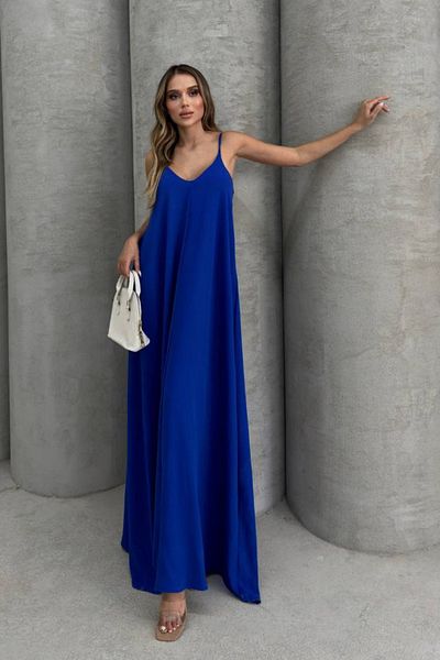 Mogi Butik Aerobin Fabric Adjustable Strap Long Women's Dress 3088