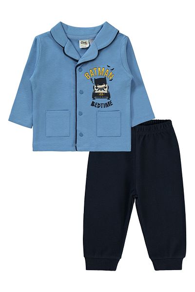 Batman 6-18 Months Baby Boy Pajama Set - Light Indigo