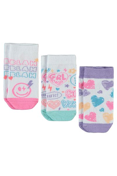 Civil Girls White Booties Socks for Girls 2-12 Years Old Set of 3