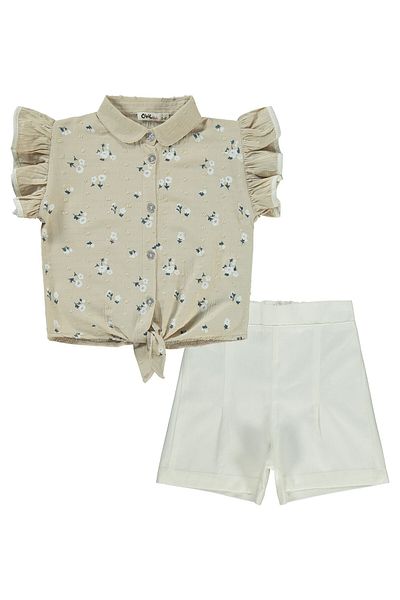 Civil Girls 2-5 Years Old Girl Beige Suit Set