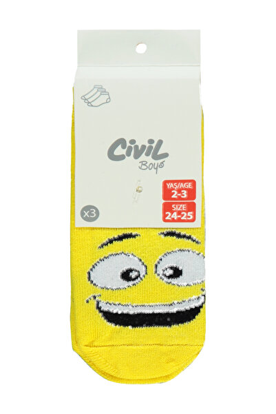 Civil Boys Boy's 3-Piece Booties Socks 2-12 Years Yellow