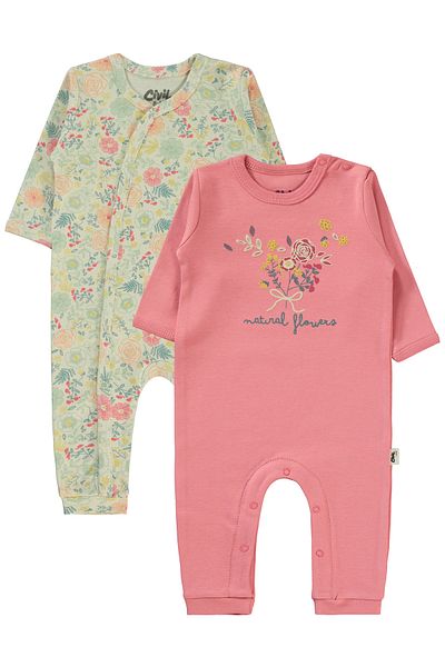 Civil Baby رومبير للفتيات الصغيرات من عمر 3 إلى 9 أشهر - طقم مكون من قطعتين، بدون حذاء، لون وردي