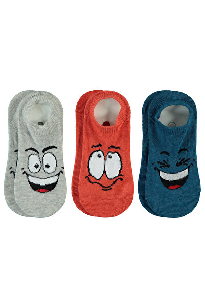 Civil Boys Boy's 3-Piece Ballerina Socks, Gray Tone, Age Range 2-12