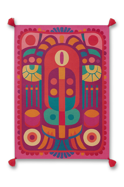 Rugs Modern Halı Nora Art Pembe Temalı Soyut Desenli Püsküllü Dokuma Taban Ha...