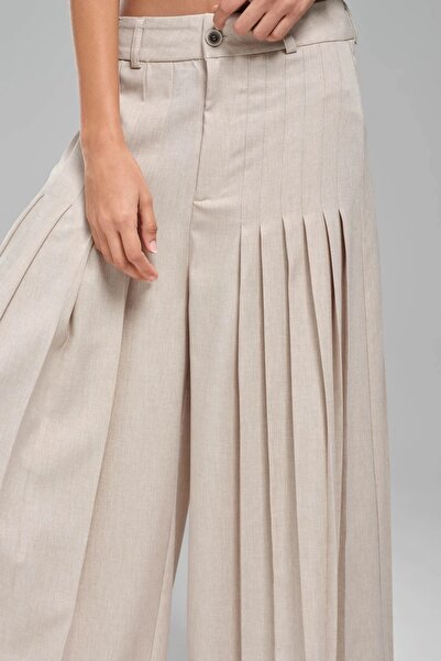 tw3 Women's Front and Back Pleated Design Pants