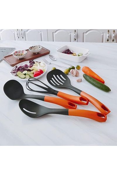 Chefline Nylon Utensils Hs-1968ar 6pcs Heat-resistant, Non-stick Safe & Durable Kitchen Tools